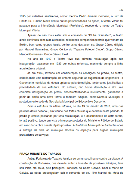 INVENTÁRIO DA OFERTA E INFRAESTRUTURA TURÍSTICA DE SANTARÉM – Pará – Amazônia – Brasil / ANO BASE 2013  - III. ATRATIVOS TURÍSTICOS