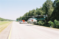 Air Ambulance Landing On I-59 in LA