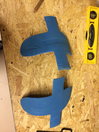 Two shoes in progress