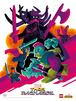 San Diego Comic-Con 2017 Exclusive Thor Ragnarok LEGO Marvel Movie Poster by Tom Whalen