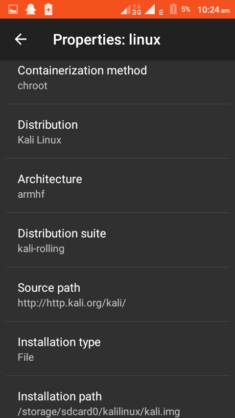 Set Distribution to Kali Linux