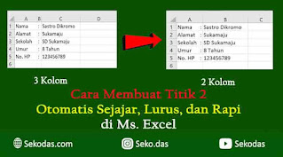 cara buat titik dua di excel