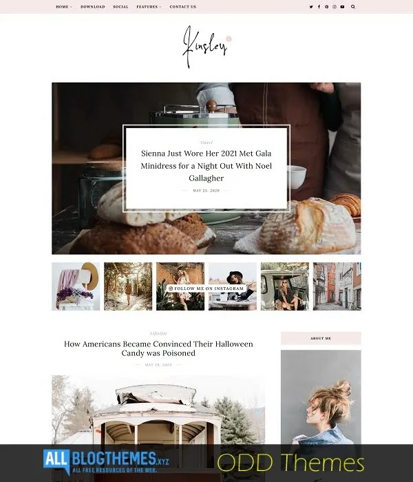 Kinsley Minimal Blogger Theme Free Download