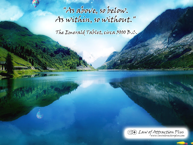 Free Law of Attraction Wallpaper with a Quote by The Esmerald Tablet