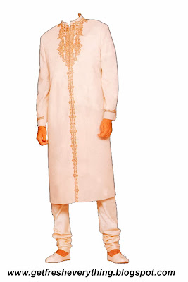 White Colour Sherwani Dress PNG FIle