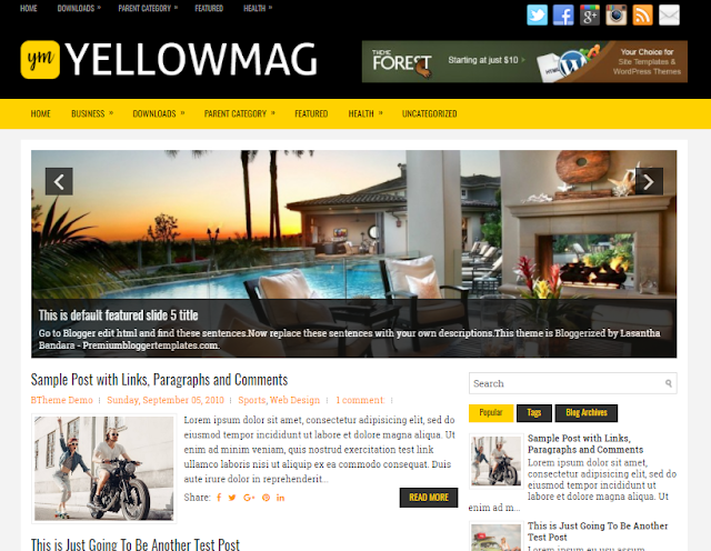 YellowMag Blogger Template  