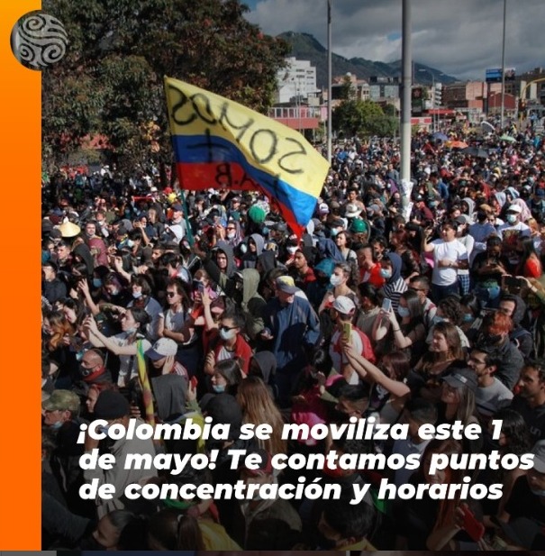 Puntos de concentración marchas 1 de mayo en Colombia 