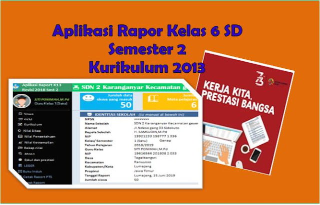 Aplikasi Rapor Kelas 6 Semester 2 KK 2013