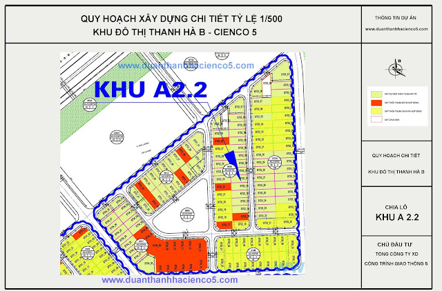 Sơ đồ khu A2.2 dự án Thanh Hà Cienco 5 Hà Đông