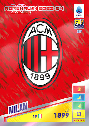 Football Cartophilic Info Exchange: Panini (Italy) - Calciatori Adrenalyn  XL 2023-24 (06) - 217-234 - Milan