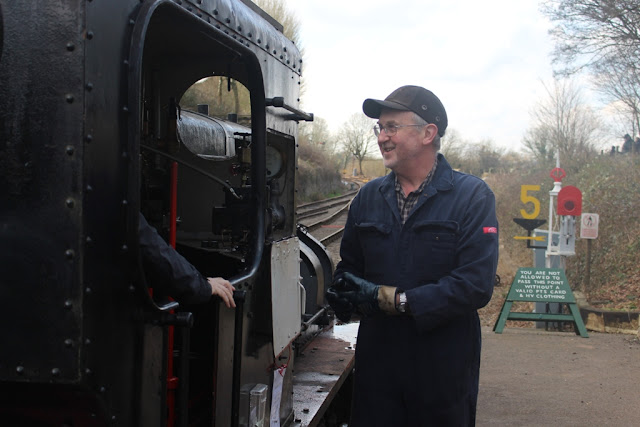 NAH poses beside Sentinel steam loco 'Joyce'