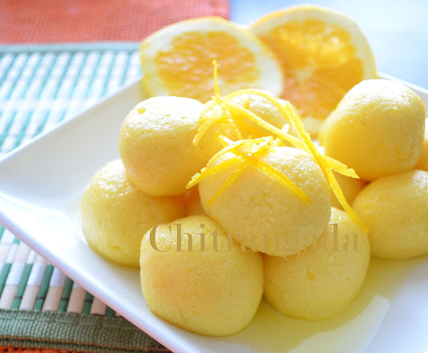 Komolabhog, orange flavored rosogolla