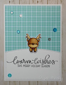 Sweet and simple Christmas card using Reindeer Games  stamps by Mama Elephant