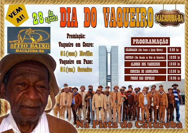 Vem aí dia 28 de Agosto “Dia do Vaqueiro” em Macajuba 