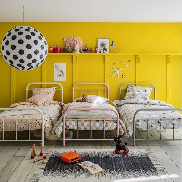 yellow girls bedroom
