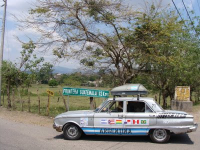 Photo of the'71 Ford Falcon that the Argentineans were driving across Latin