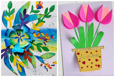 Flower arts & crafts for kids. Открытки и поделки Цветы своими руками вместе с детьми.