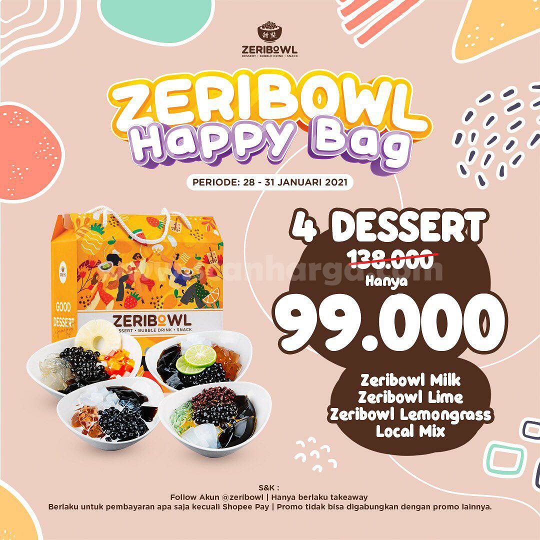 ZERIBOWL Promo Spesial Happy Bag – 4 Dessert Harga cuma Rp 99.000