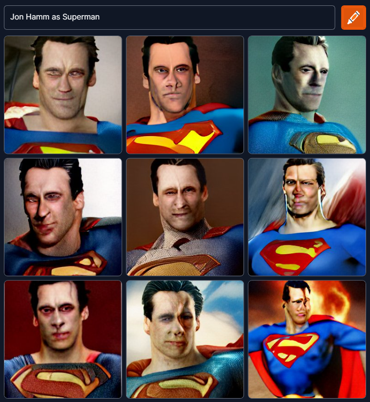 Jon Hamm como Superman via ai