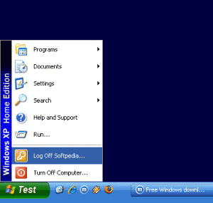 How to change text on xp start button