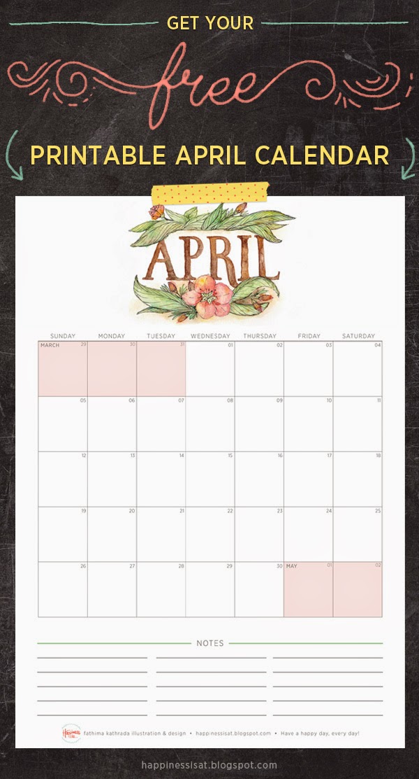 Happiness is... April 2015 Free Printable Calendar and Planner