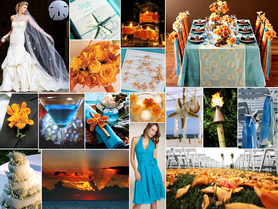 This was my turquoise and tangerine wedding inspiration board