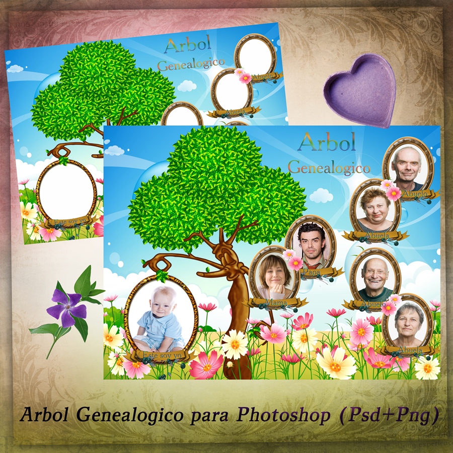 Recursos Photoshop Llanpac: Arbol Genealogico para 