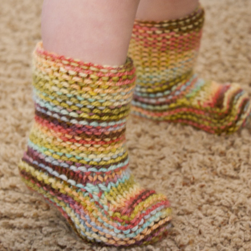 Rolled Cuff Baby Booties - Free Pattern