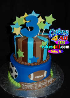 Birthday Cakes Dallas on Cakes 4 All In Dallas  Happy 3rd Birthday Sports Theme Cake Dallas