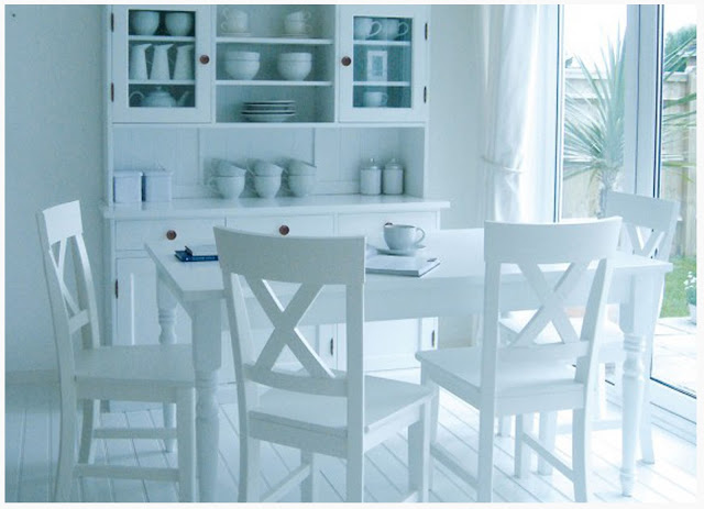 White Dining Table Set With Wooden Dining Table