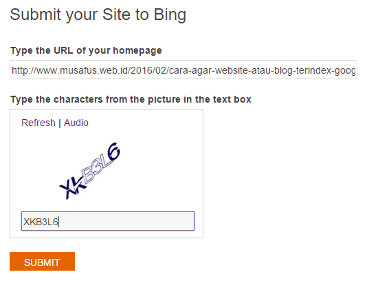 Submit Artikel Bing Webmaster Tools