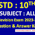10th Third Revision Question 2023 - 2024