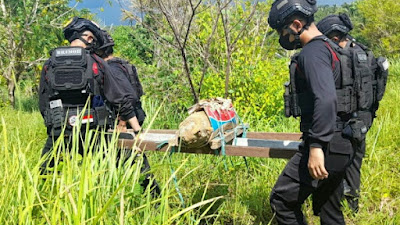 Gegana Brimob Polda Sulut Amankan Benda Diduga Mortir di Likupang Timur