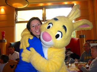 Meeting Rabbit at Cafe Mickey in Disneyland Paris