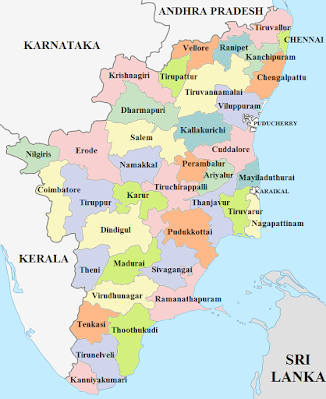 LATEST TN MAP WITH 38 DISTRICTS
