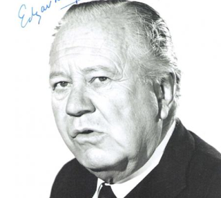 Image from HollywoodMemorabilia shows black and white photo of the man who played Uncle Joe in a sixties sitcom The photo is signed Edgar in blue ink