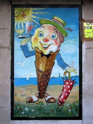 Old fashioned ice cream sign, Livorno