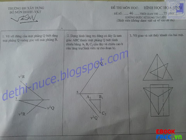 Đề Thi Hình Học Họa Hình 16