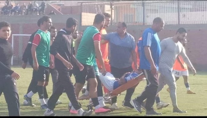  إنقاذ لاعب بلع لسانه بنادي صيد المحلة في كأس مصر