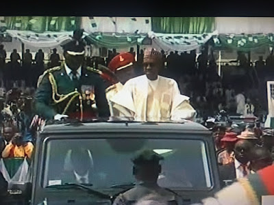 General Buhari takes his first ride as President of Nigeria in an Open top G Wagon 1