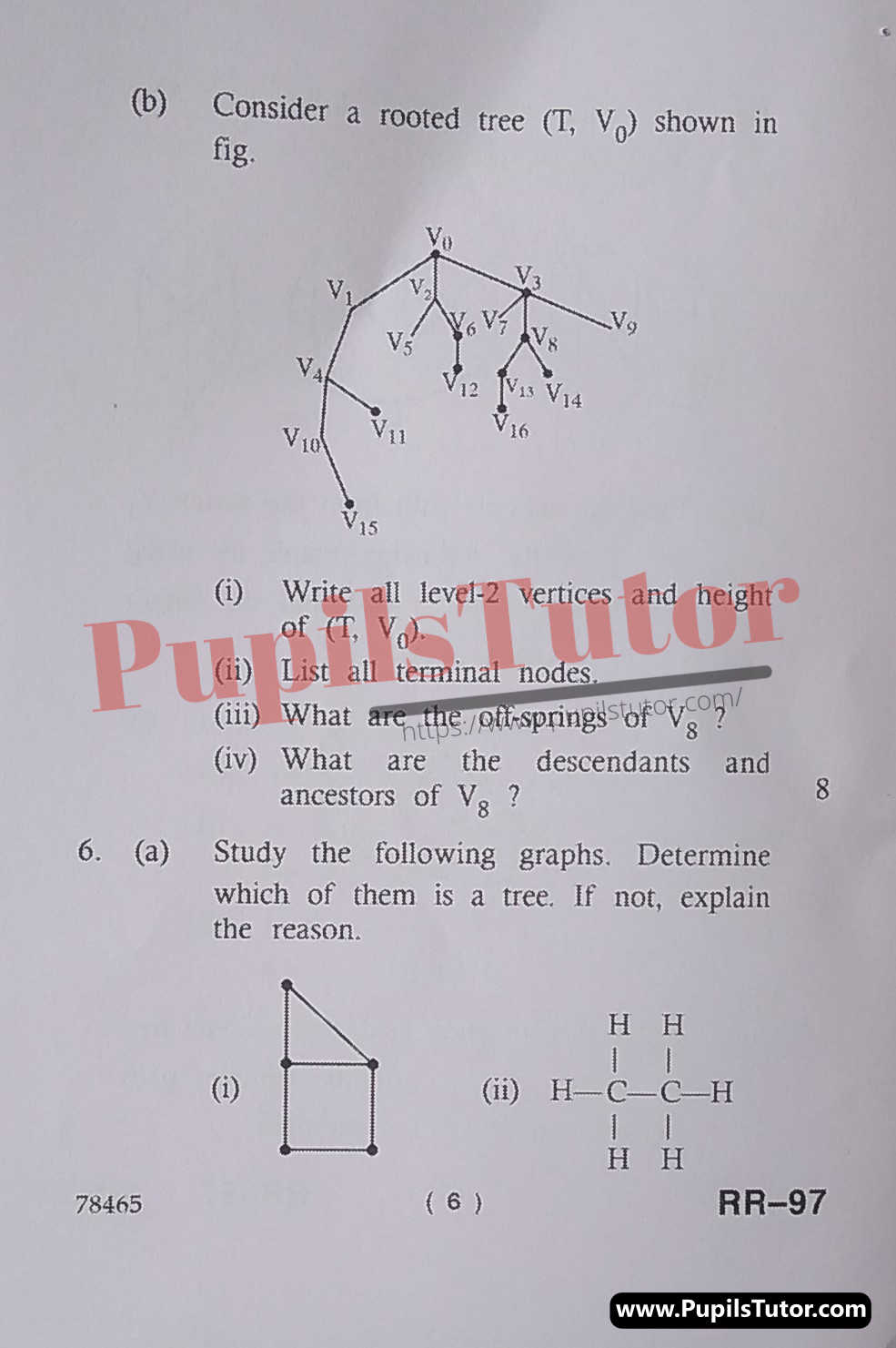MDU (Maharshi Dayanand University, Rohtak Haryana) CBCS Scheme (M.Sc. [Mathematics] 4th Sem - (Reappear)) Graph Theory Question Paper Of February, 2022 Exam PDF Download Free (Page 6)