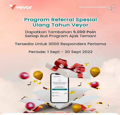 Kode Bonus Referral Veyor Bonus 5 Ribu Koin WD Cuan Gopay