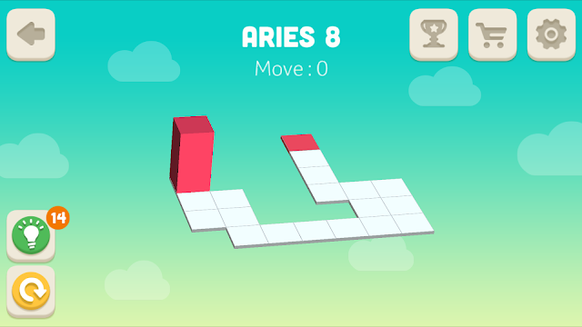 Bloxorz Aries Level 8 step by step 3 stars Walkthrough, Cheats, Solution for android, iphone, ipad and ipod