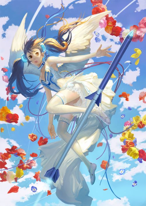 Toshiaki Takayama illustrations games animes fantasy sci-fi sensual japanese girls women Fantasy and flowers