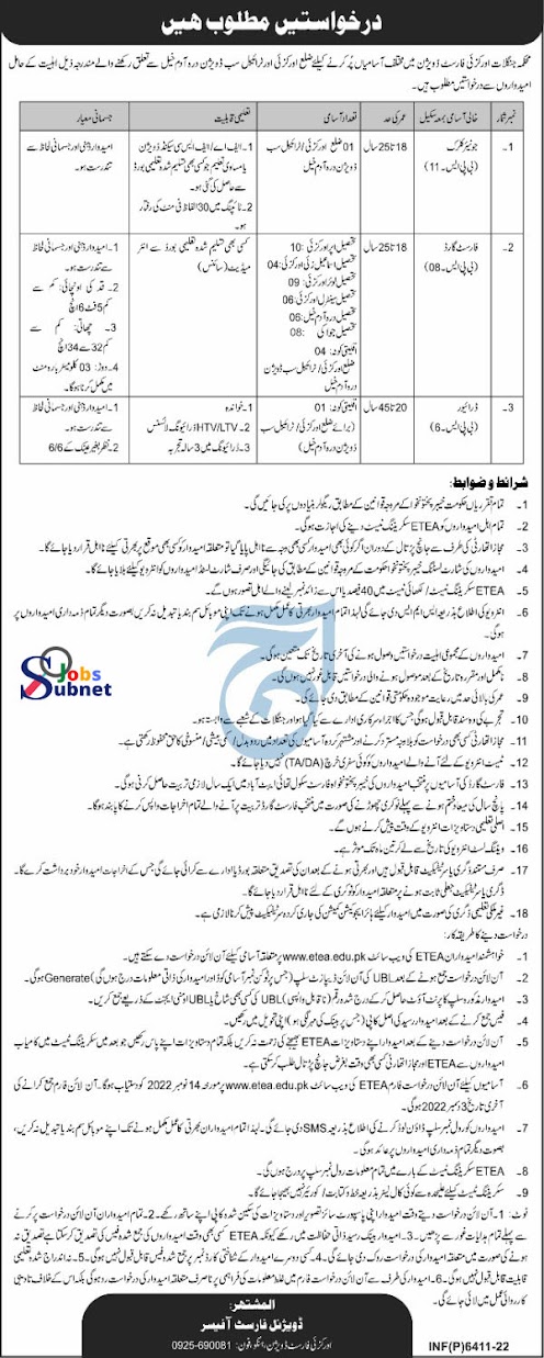 New Forest Department Government Jobs 2022 Advertisement