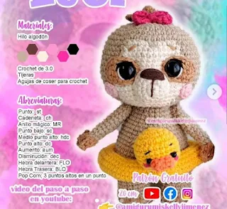 PATRON GRATIS PEREZOSO AMIGURUMI 63461