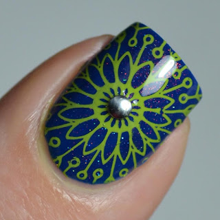 neon flower nail art