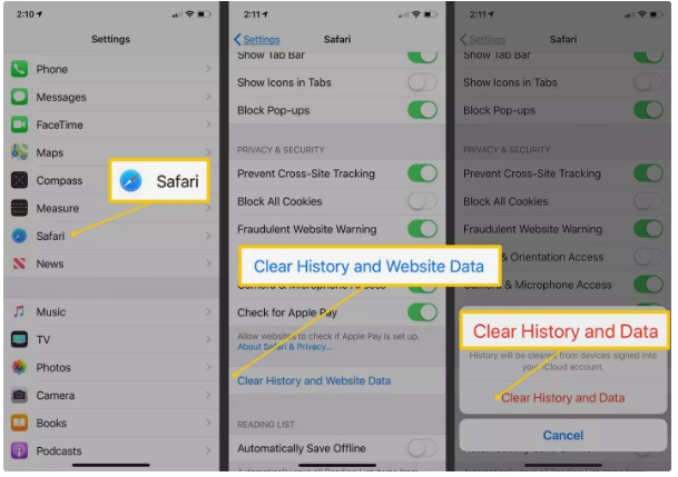 how to clear cookies on iPhone