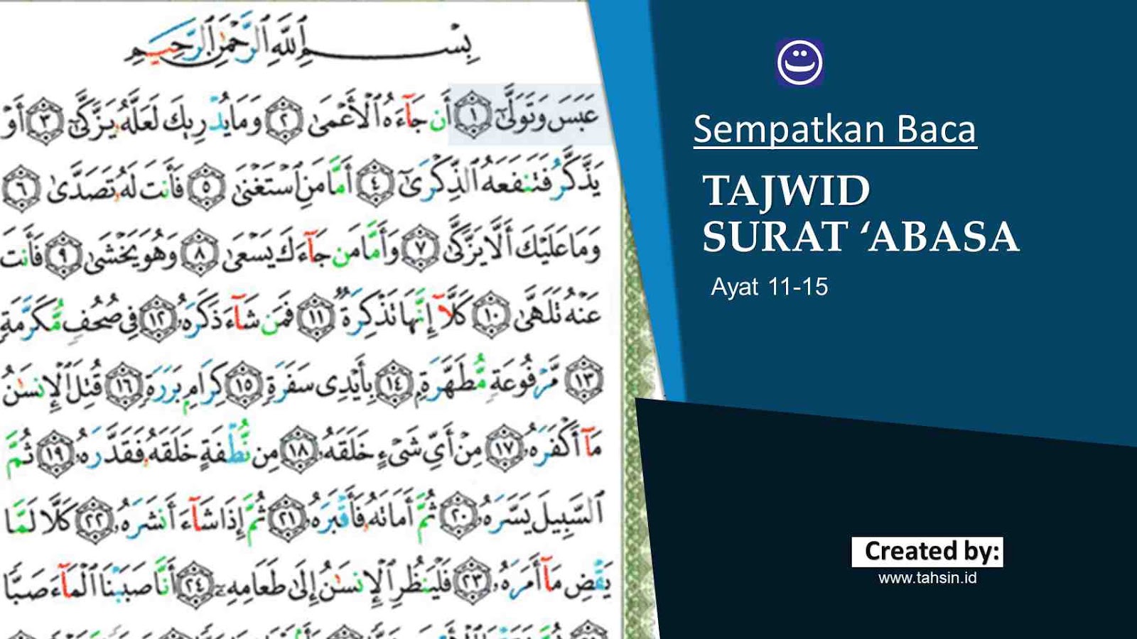 √Tajwid surat 'Abasa ayat 1115