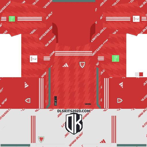 Wales DLS Kits 2022 Adidas World Cup - Kit Dream League Soccer 2019 (Sân nhà)